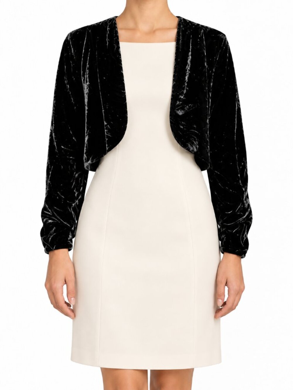 Christian Dior Women's Black Velvet Evening Bolero Jacket Cardigan, S